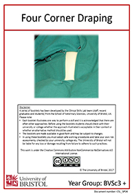 Clinical skills instruction booklet cover page, four corner draping